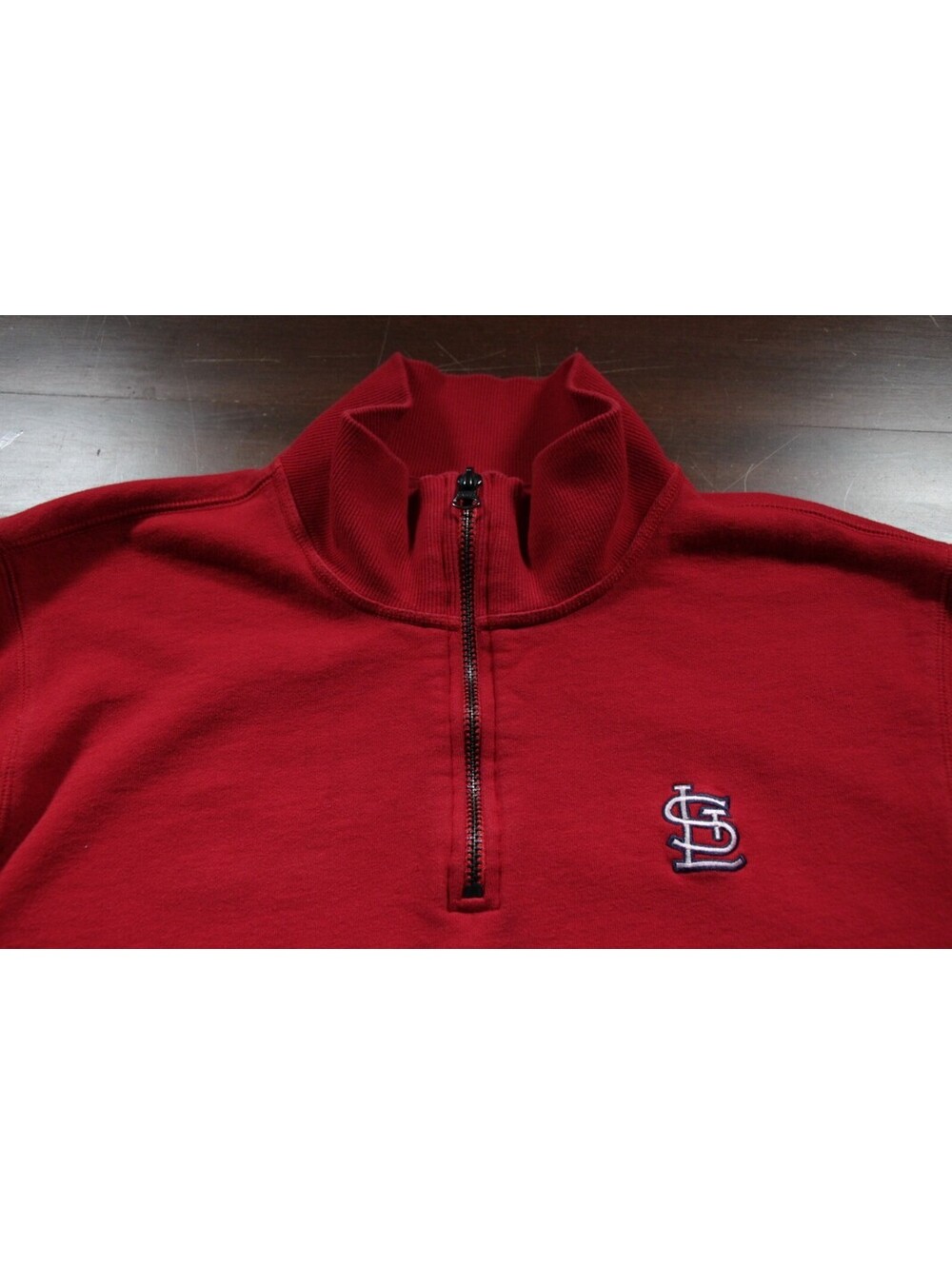 St. Louis Cardinals Quarter Zip Sweatshirt MLB Baseball Red Antigua L - Picture 3 of 4